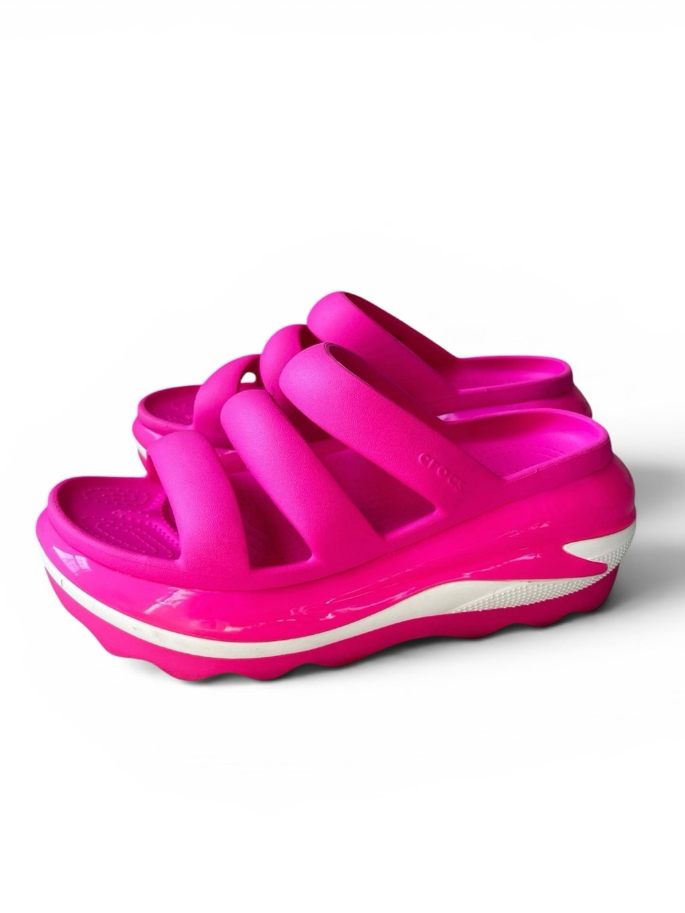 Crocs Mega Crush Triple Strap Platform Sandals Hot Pink Crush Women’s 10